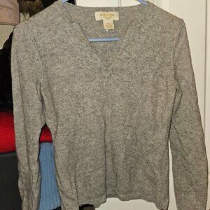 Peck & Peck 100% Cashmere petite Small Gray Pullover Sweater